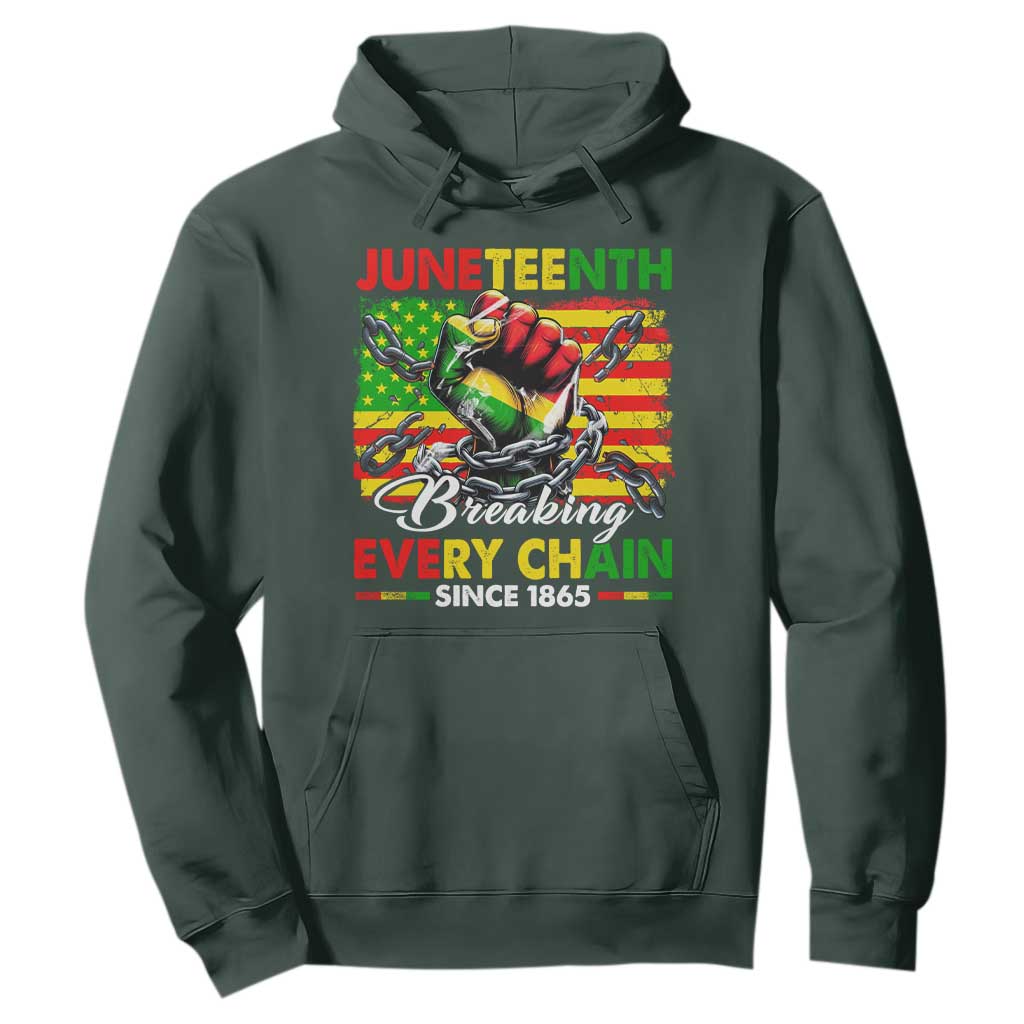 Juneteenth Breaking Every Chain Since 1865 Hoodie Hand Fist Freedom