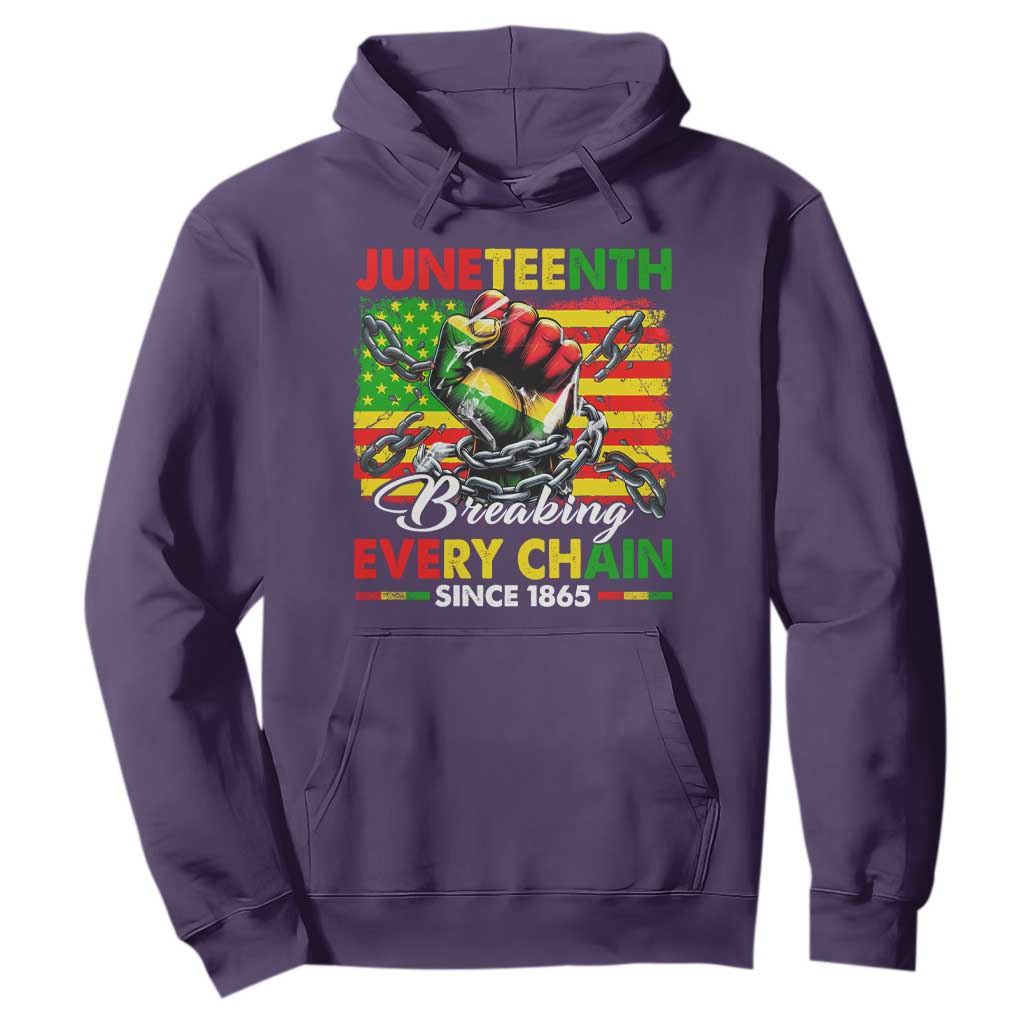 Juneteenth Breaking Every Chain Since 1865 Hoodie Hand Fist Freedom