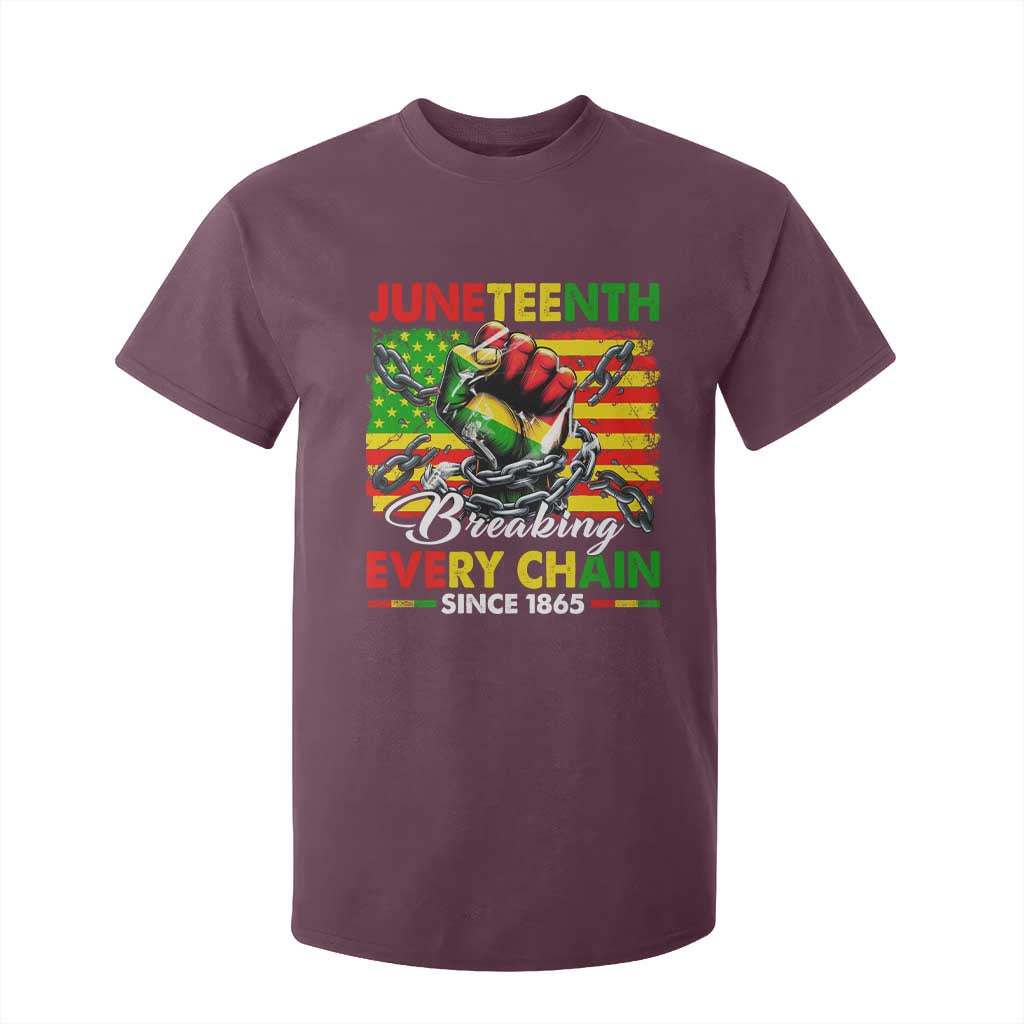 Juneteenth Breaking Every Chain Since 1865 T Shirt For Kid Hand Fist Freedom