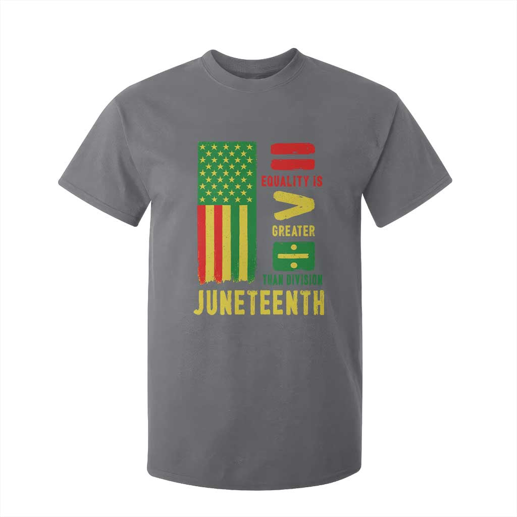 Juneteenth Equality Is Greater Than Division T Shirt For Kid Juneteenth American Flag