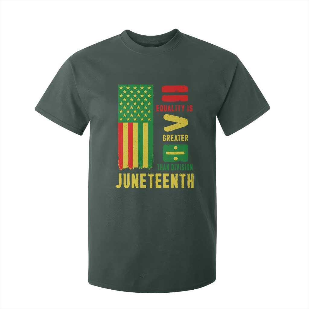 Juneteenth Equality Is Greater Than Division T Shirt For Kid Juneteenth American Flag