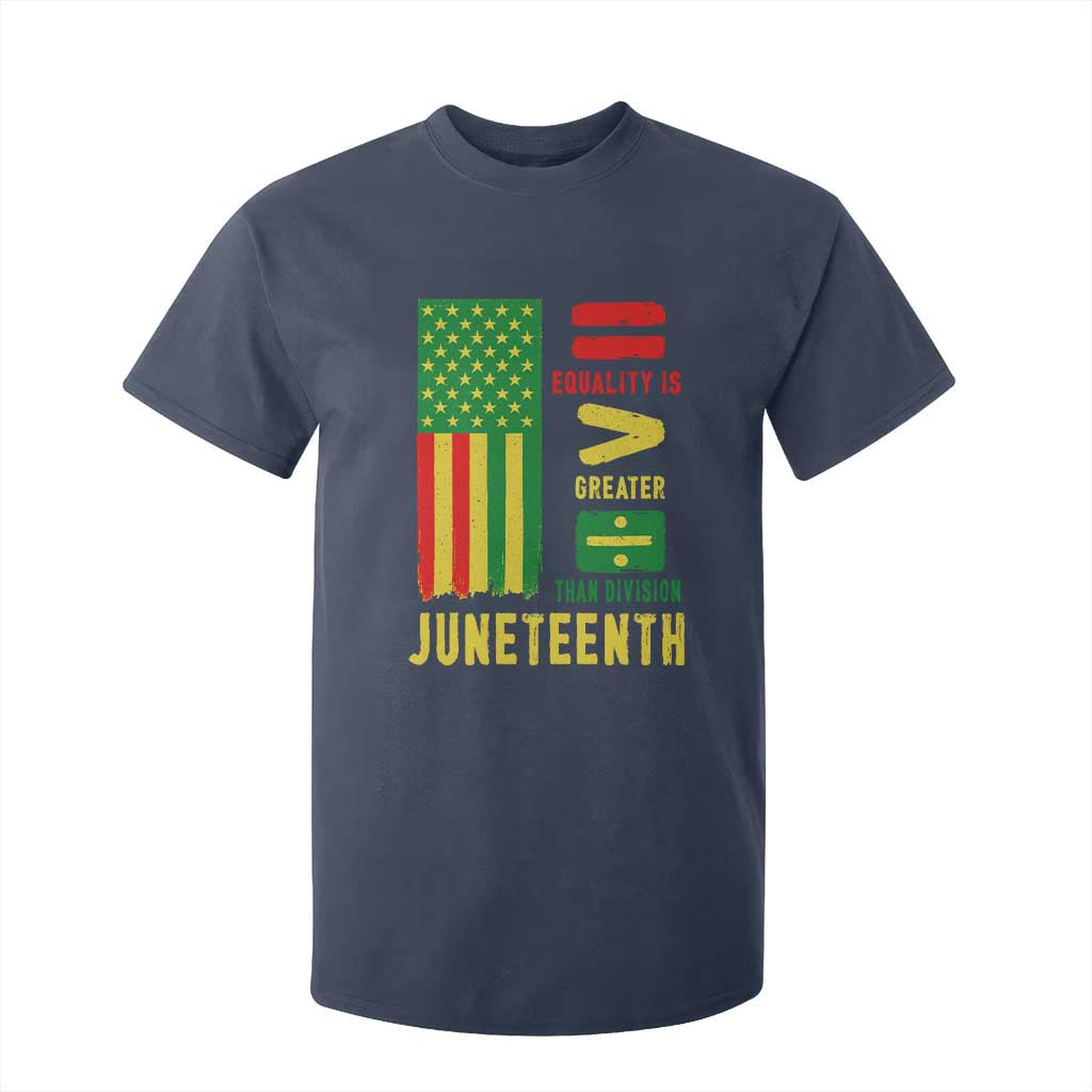 Juneteenth Equality Is Greater Than Division T Shirt For Kid Juneteenth American Flag