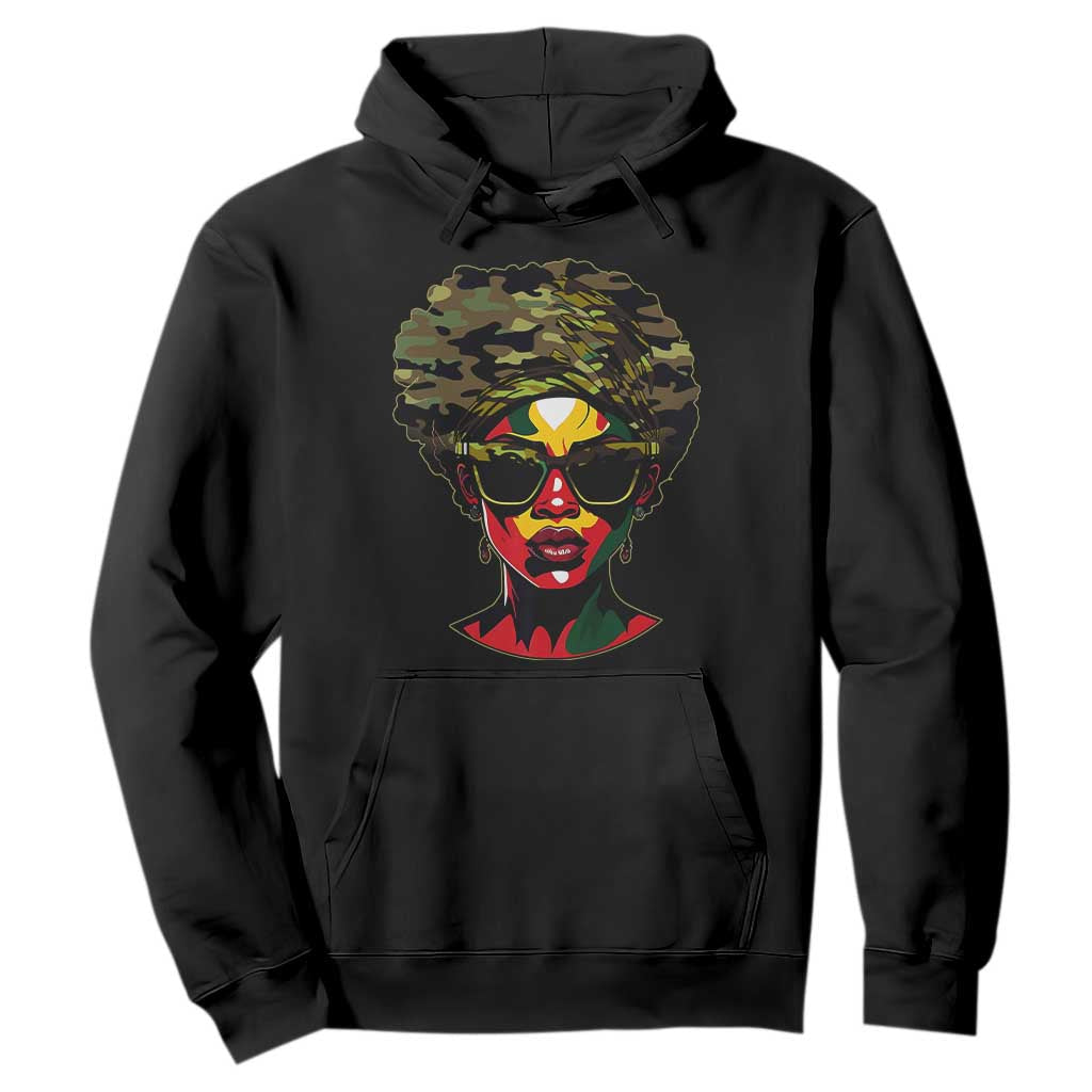 Camo African American Women Juneteenth Celebrating Black Freedom Day Hoodie