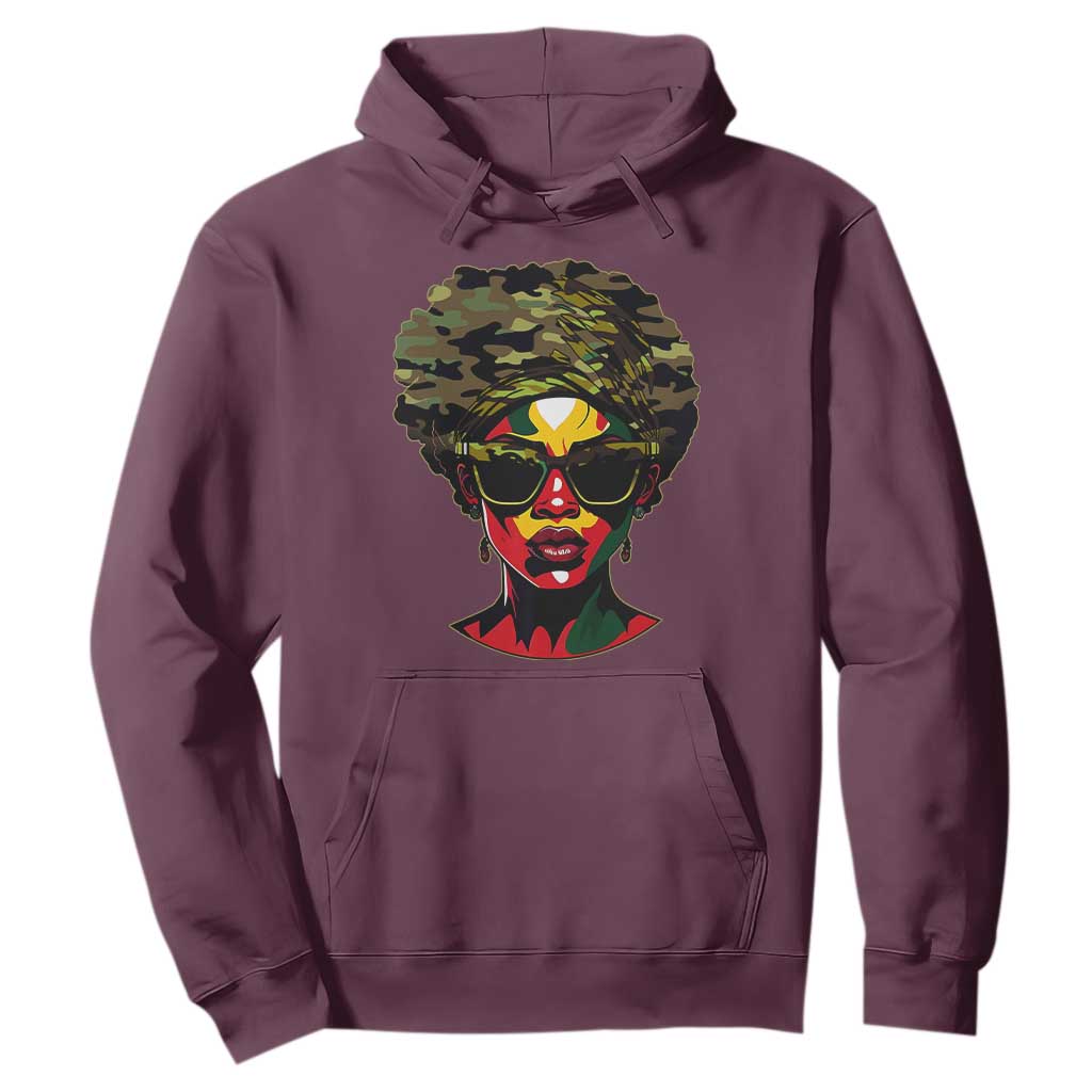 Camo African American Women Juneteenth Celebrating Black Freedom Day Hoodie