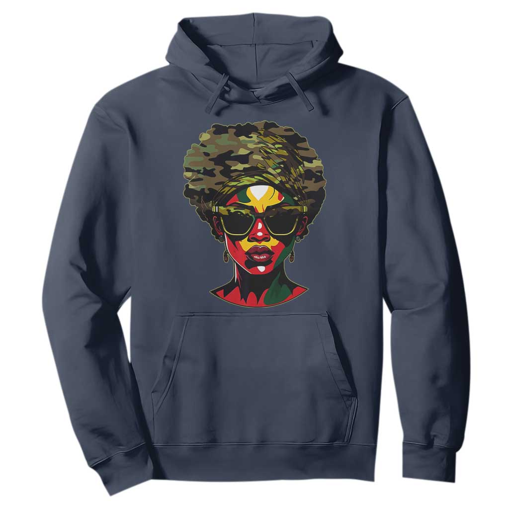 Camo African American Women Juneteenth Celebrating Black Freedom Day Hoodie