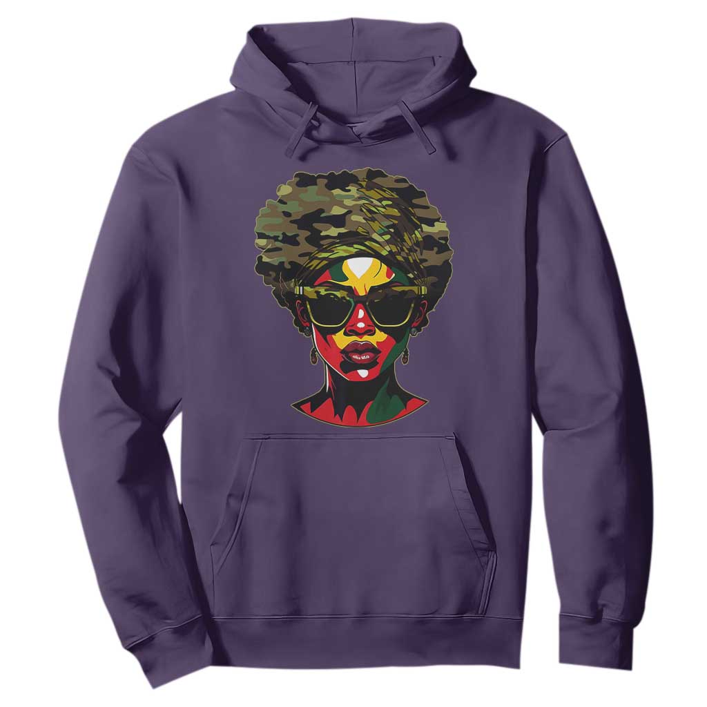 Camo African American Women Juneteenth Celebrating Black Freedom Day Hoodie