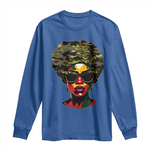 Camo African American Women Juneteenth Celebrating Black Freedom Day Long Sleeve Shirt