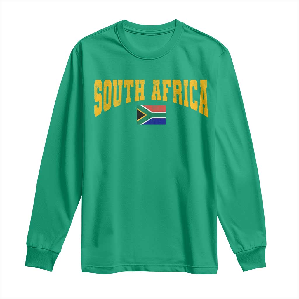 South Africa Sports Throwback Long Sleeve Shirt Vintage South African Flag