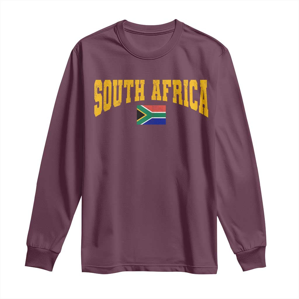 South Africa Sports Throwback Long Sleeve Shirt Vintage South African Flag