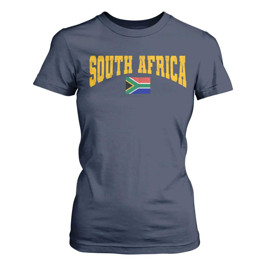 South Africa Sports Throwback T Shirt For Women Vintage South African Flag