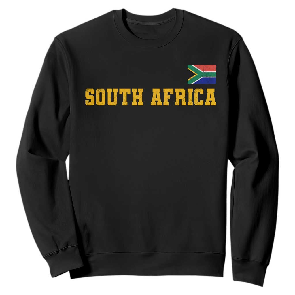 South Africa Vintage Athletic Sports Design Sweatshirt Distressed South African Flag