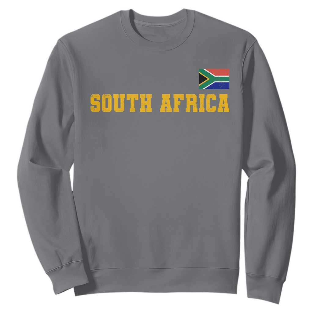 South Africa Vintage Athletic Sports Design Sweatshirt Distressed South African Flag