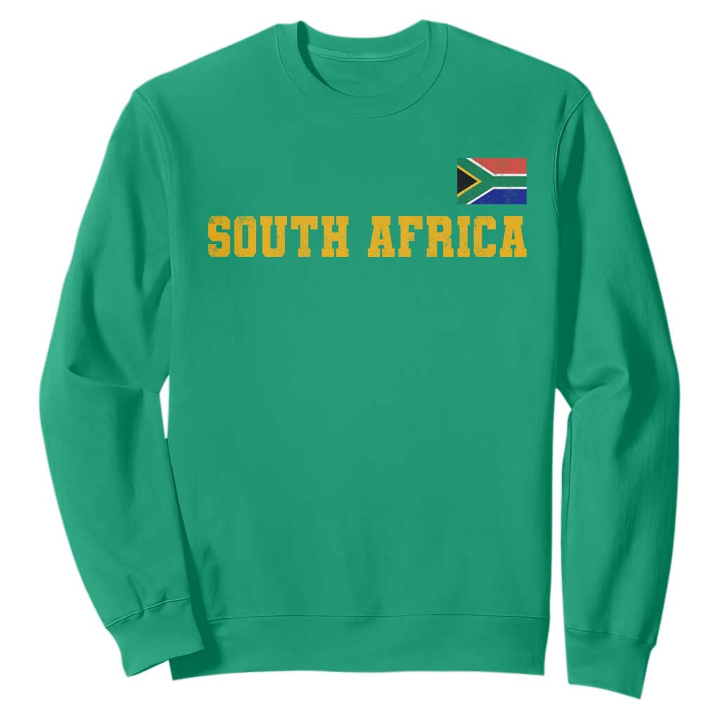 South Africa Vintage Athletic Sports Design Sweatshirt Distressed South African Flag