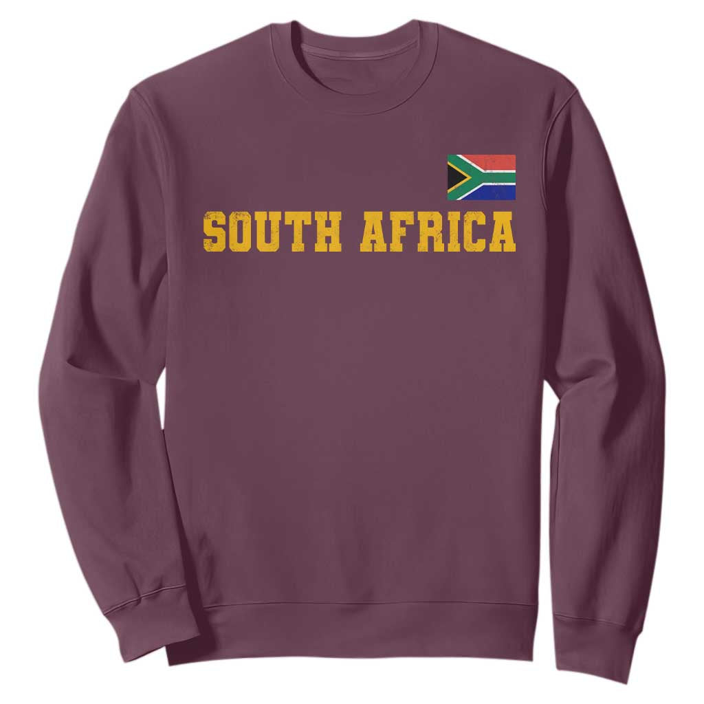 South Africa Vintage Athletic Sports Design Sweatshirt Distressed South African Flag