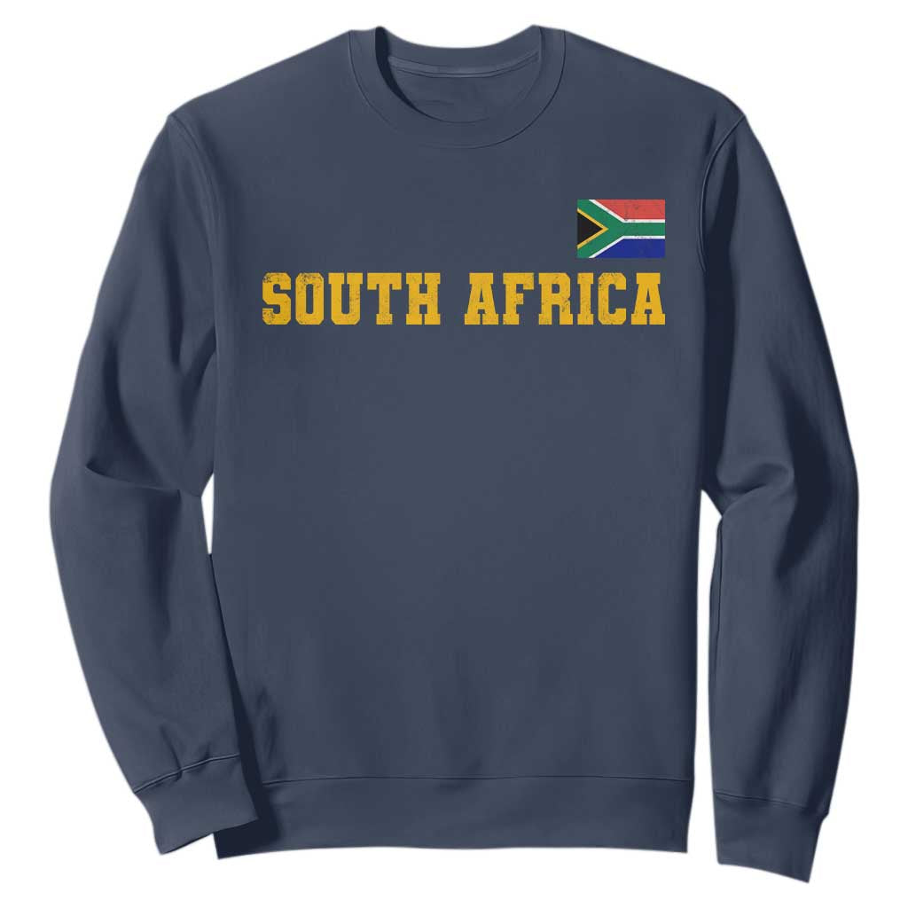 South Africa Vintage Athletic Sports Design Sweatshirt Distressed South African Flag