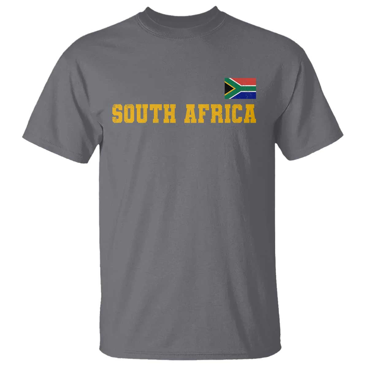 South Africa Vintage Athletic Sports Design T Shirt Distressed South African Flag