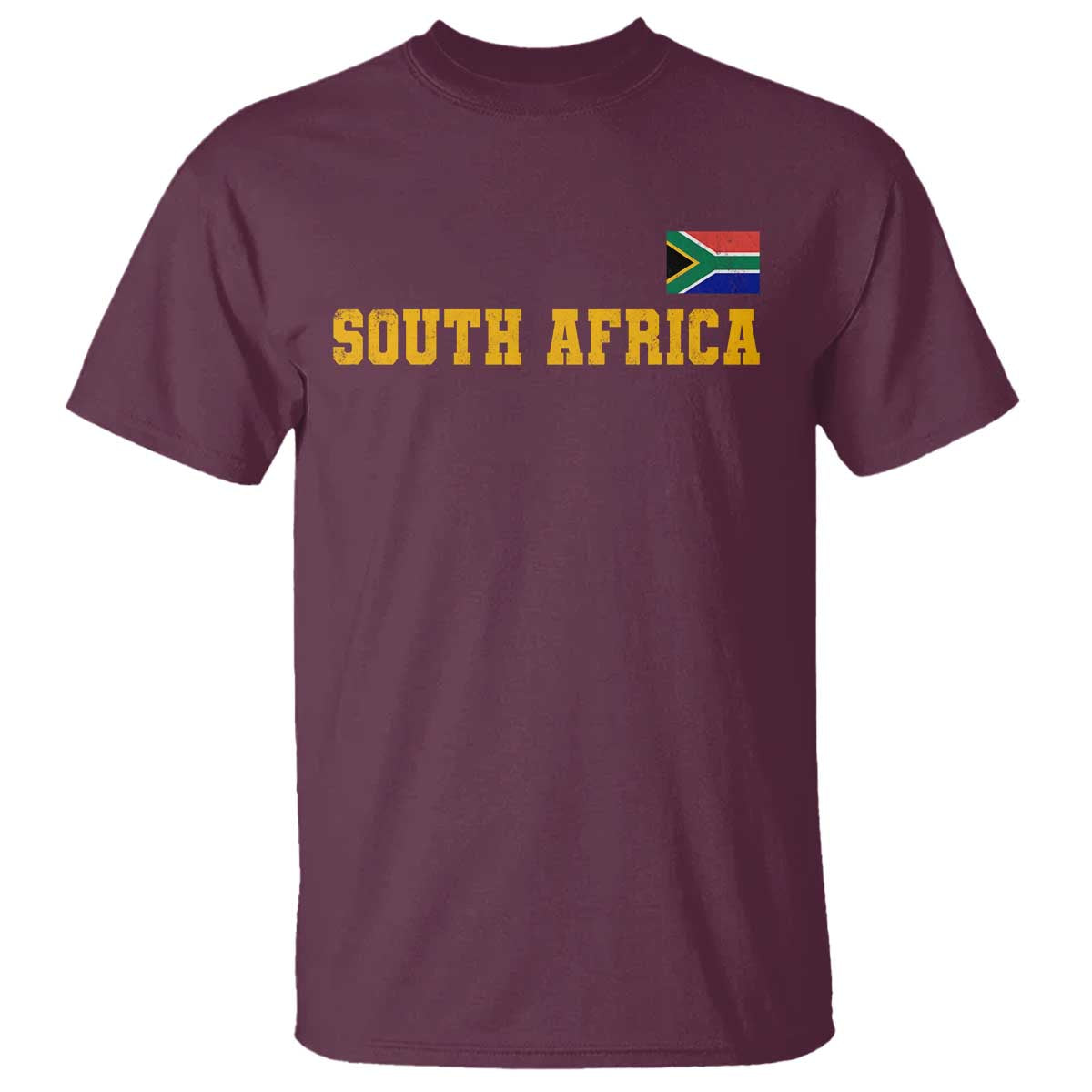 South Africa Vintage Athletic Sports Design T Shirt Distressed South African Flag