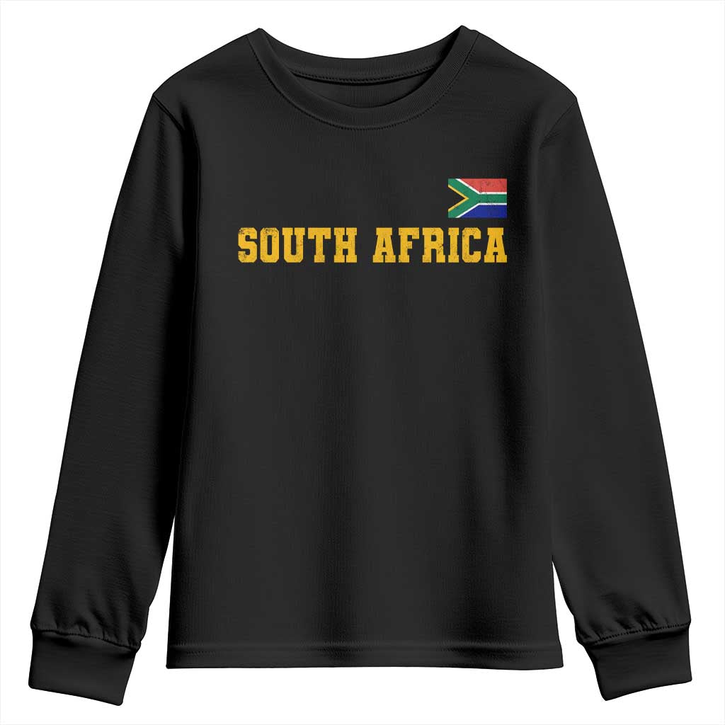 South Africa Vintage Athletic Sports Design Youth Sweatshirt Distressed South African Flag