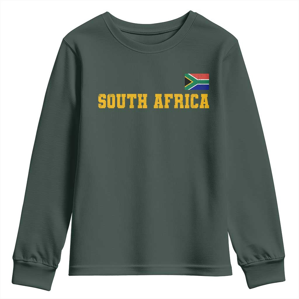 South Africa Vintage Athletic Sports Design Youth Sweatshirt Distressed South African Flag