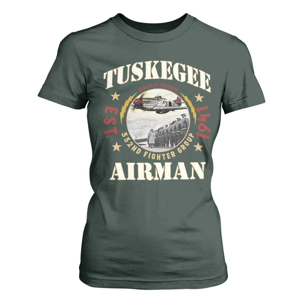 Tuskegee Airman T Shirt For Women Heroes Of Freedom 332ND Fighter Group Est 1941