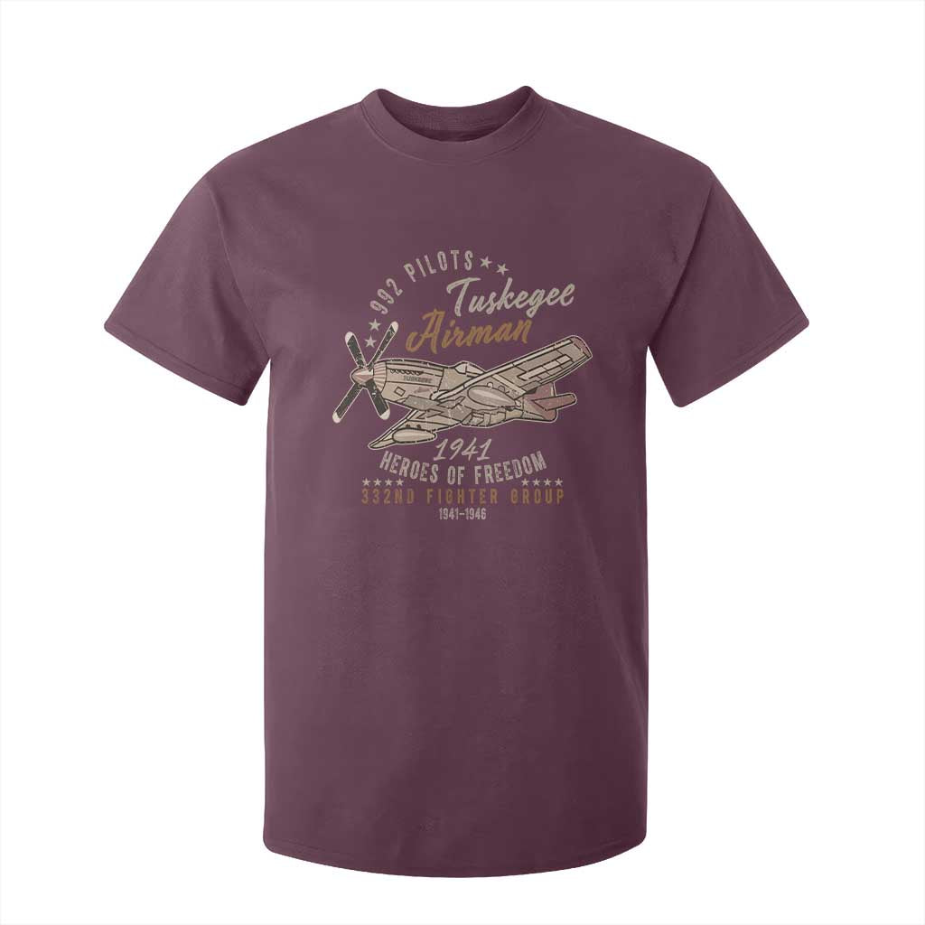 Tuskegee Airman T Shirt For Kid Heroes Of Freedom 332ND Fighter Group Est 1941 Vintage Fighter