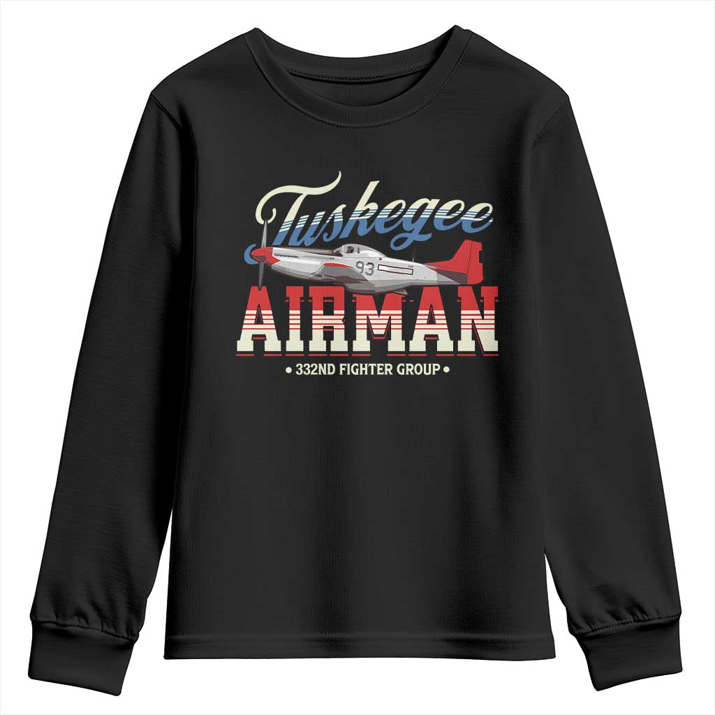 Tuskegee Airman Youth Sweatshirt 332ND Fighter Group Airplane Black History Month