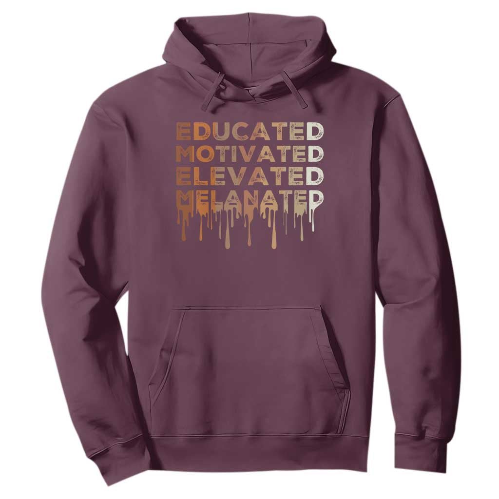 Educated Motivated Elevated Melanated Hoodie Black Pride Melanin African American Month