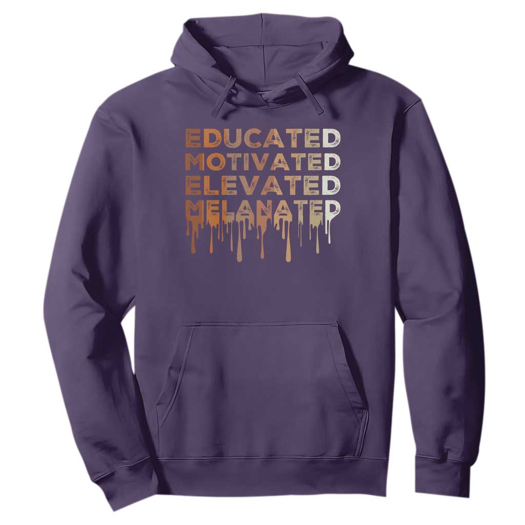 Educated Motivated Elevated Melanated Hoodie Black Pride Melanin African American Month