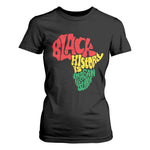 Black History Is American History T Shirt For Women Africa Map