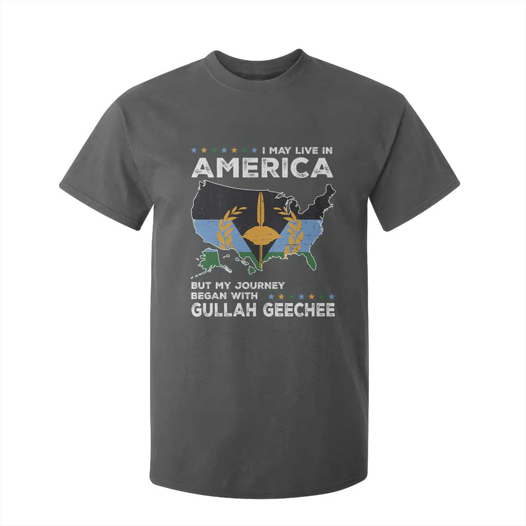 I May Live In America But My Journey Began With Gullah Geechee T Shirt For Kid Gullah Geechee Pride