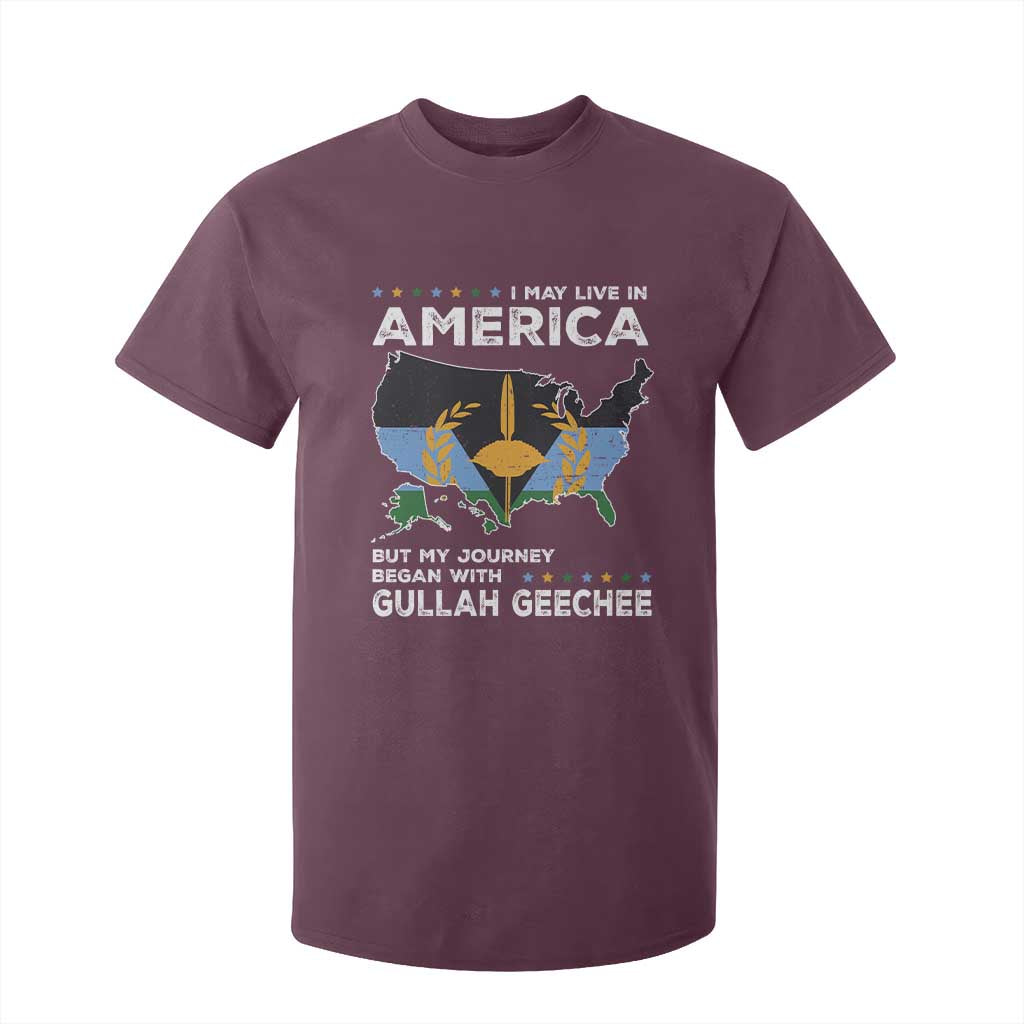 I May Live In America But My Journey Began With Gullah Geechee T Shirt For Kid Gullah Geechee Pride