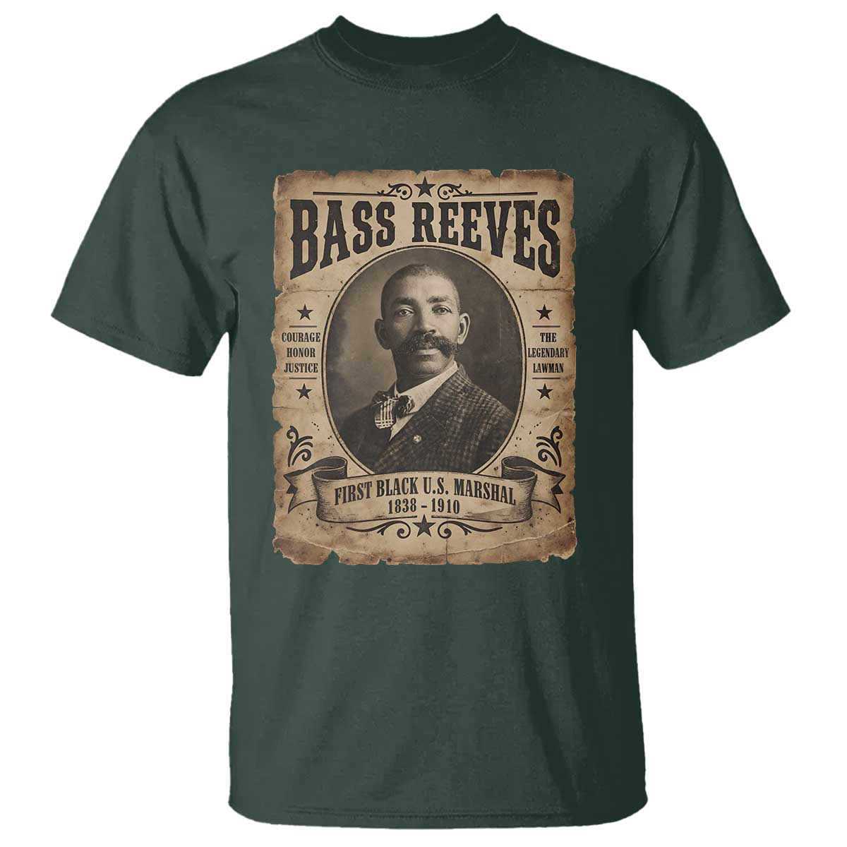 Bass Reeves T Shirt The Legendary Lawman and First Black Us Marshal Old West Style