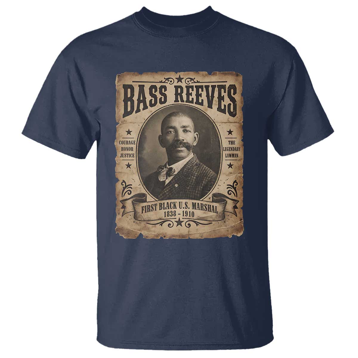 Bass Reeves T Shirt The Legendary Lawman and First Black Us Marshal Old West Style