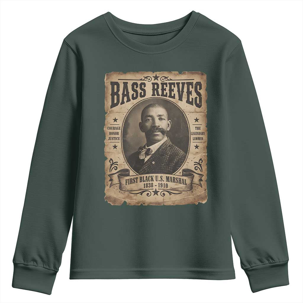 Bass Reeves Youth Sweatshirt The Legendary Lawman and First Black Us Marshal Old West Style