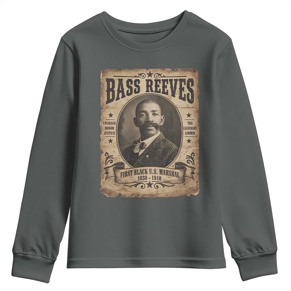Bass Reeves Youth Sweatshirt The Legendary Lawman and First Black Us Marshal Old West Style