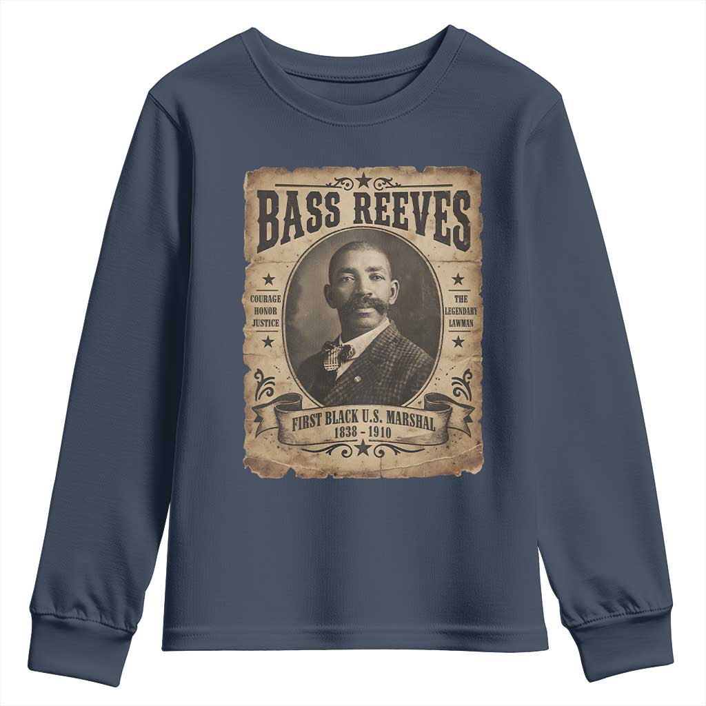 Bass Reeves Youth Sweatshirt The Legendary Lawman and First Black Us Marshal Old West Style