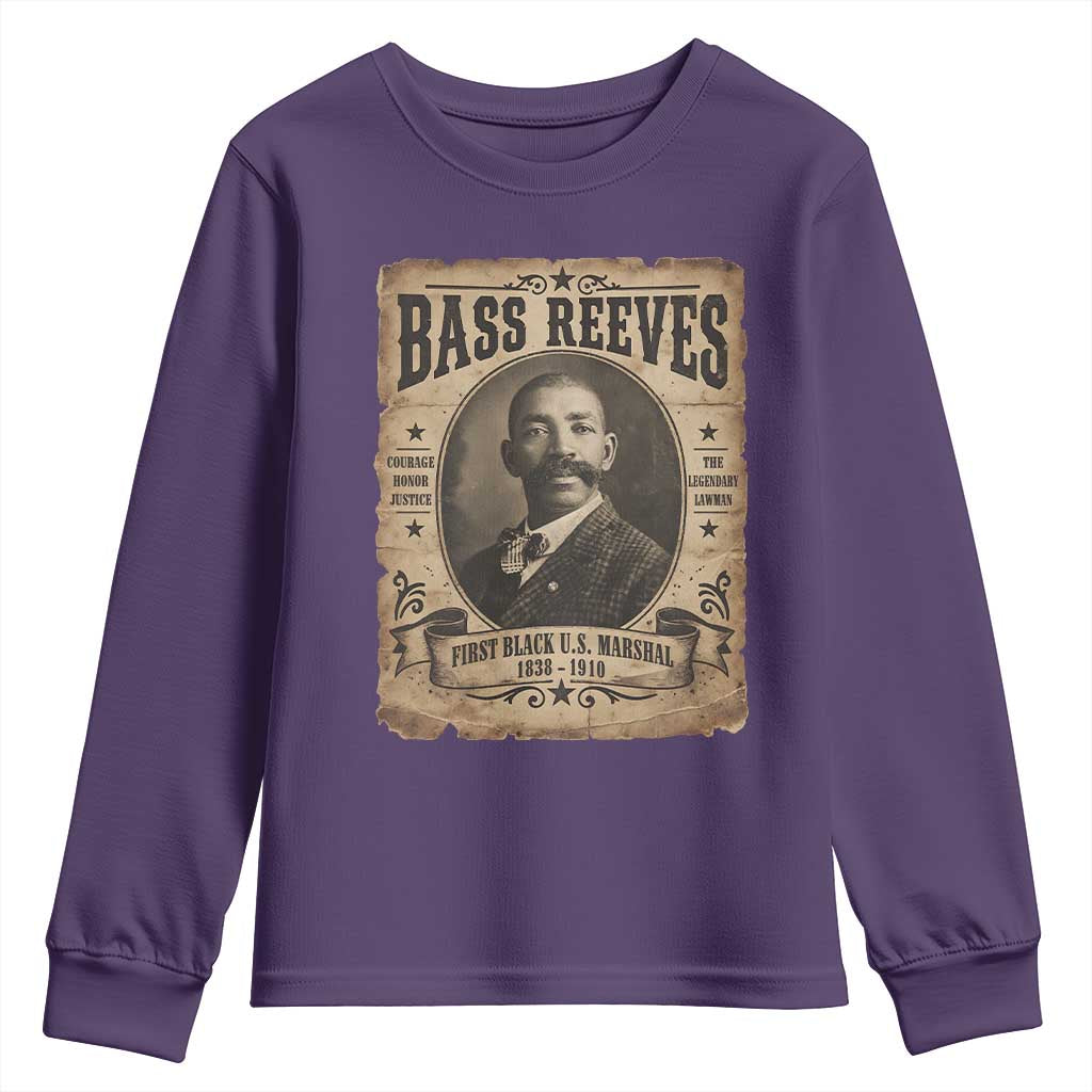 Bass Reeves Youth Sweatshirt The Legendary Lawman and First Black Us Marshal Old West Style