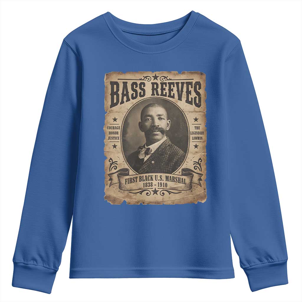 Bass Reeves Youth Sweatshirt The Legendary Lawman and First Black Us Marshal Old West Style