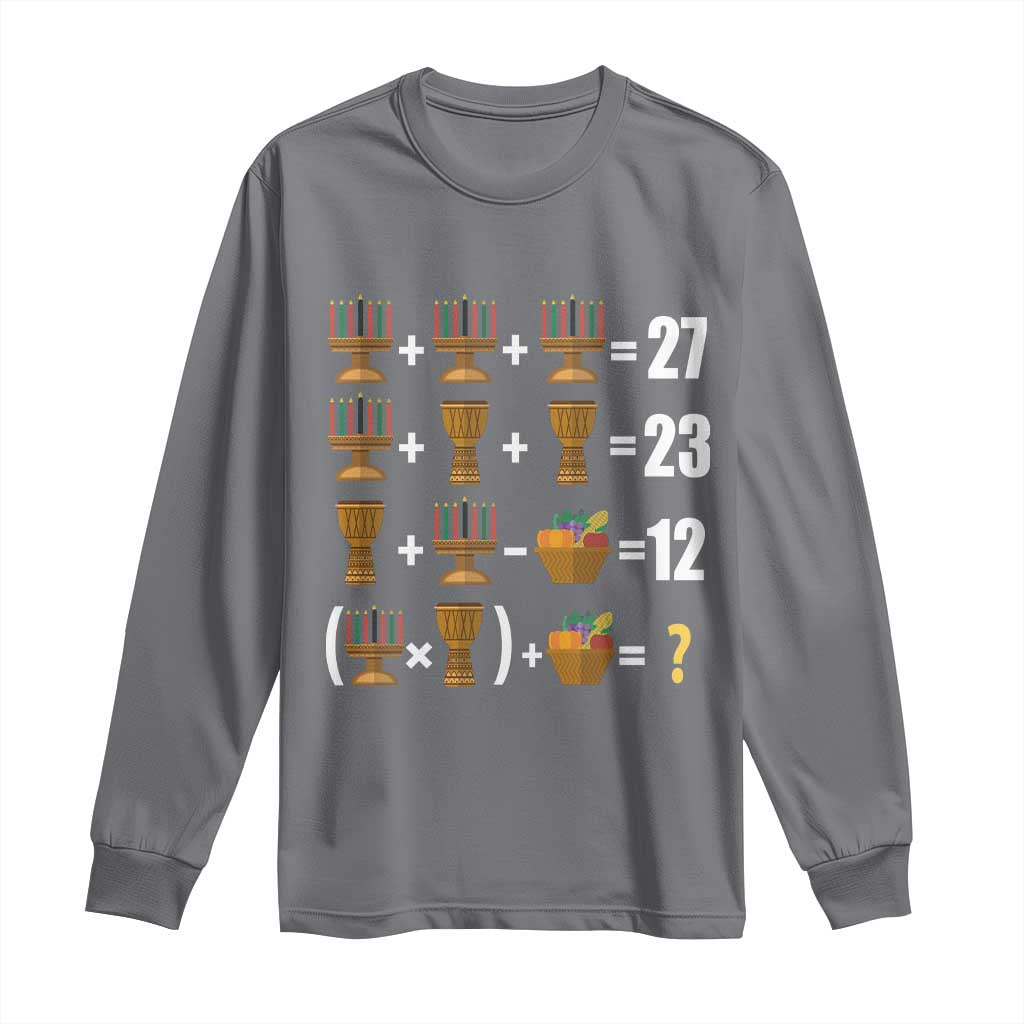 Funny 67 Kwanzaa Math Long Sleeve Shirt Six Seven Meme Kinara Candles African American Christmas - African Pride