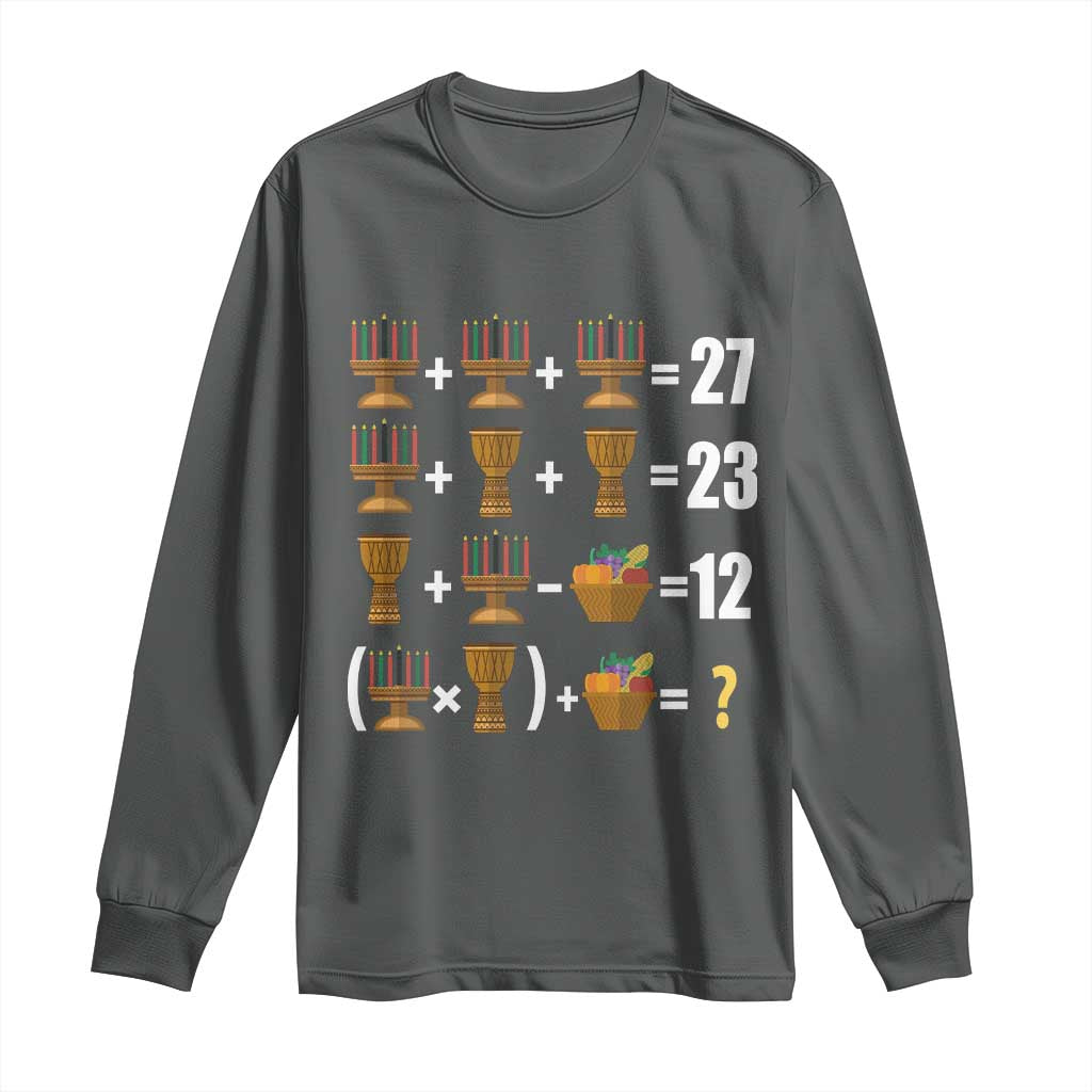 Funny 67 Kwanzaa Math Long Sleeve Shirt Six Seven Meme Kinara Candles African American Christmas - African Pride
