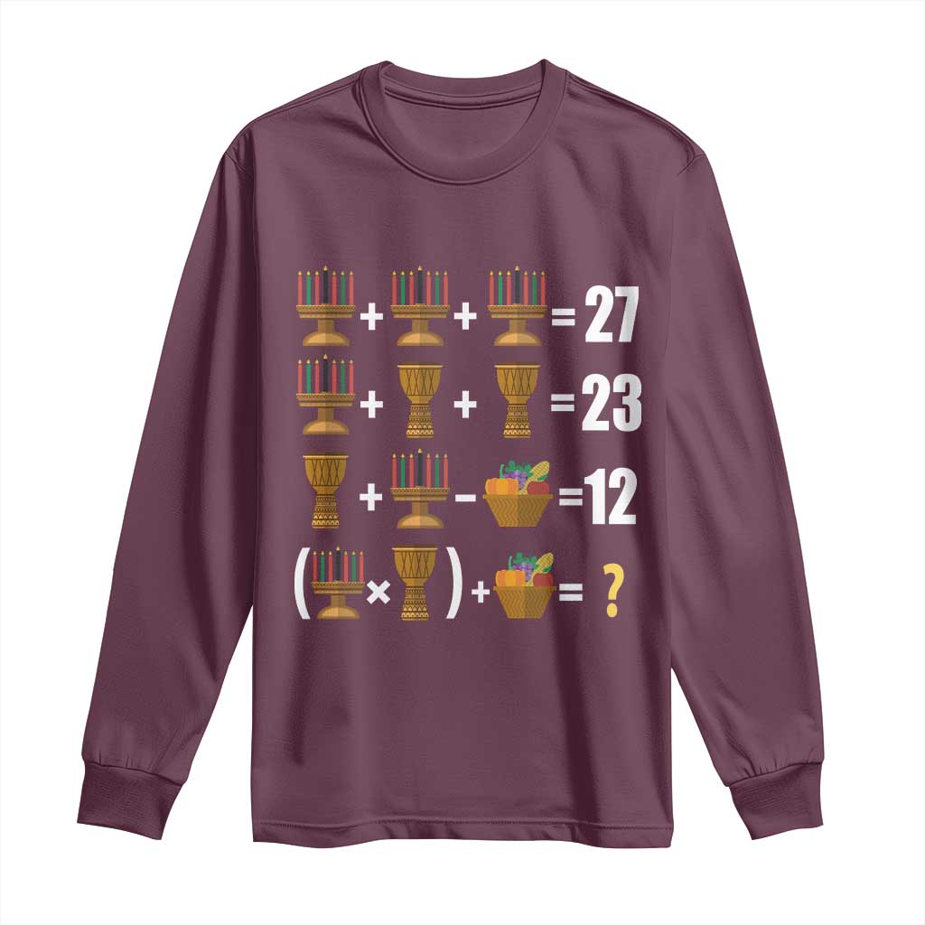 Funny 67 Kwanzaa Math Long Sleeve Shirt Six Seven Meme Kinara Candles African American Christmas - African Pride