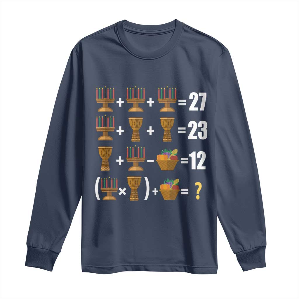 Funny 67 Kwanzaa Math Long Sleeve Shirt Six Seven Meme Kinara Candles African American Christmas - African Pride