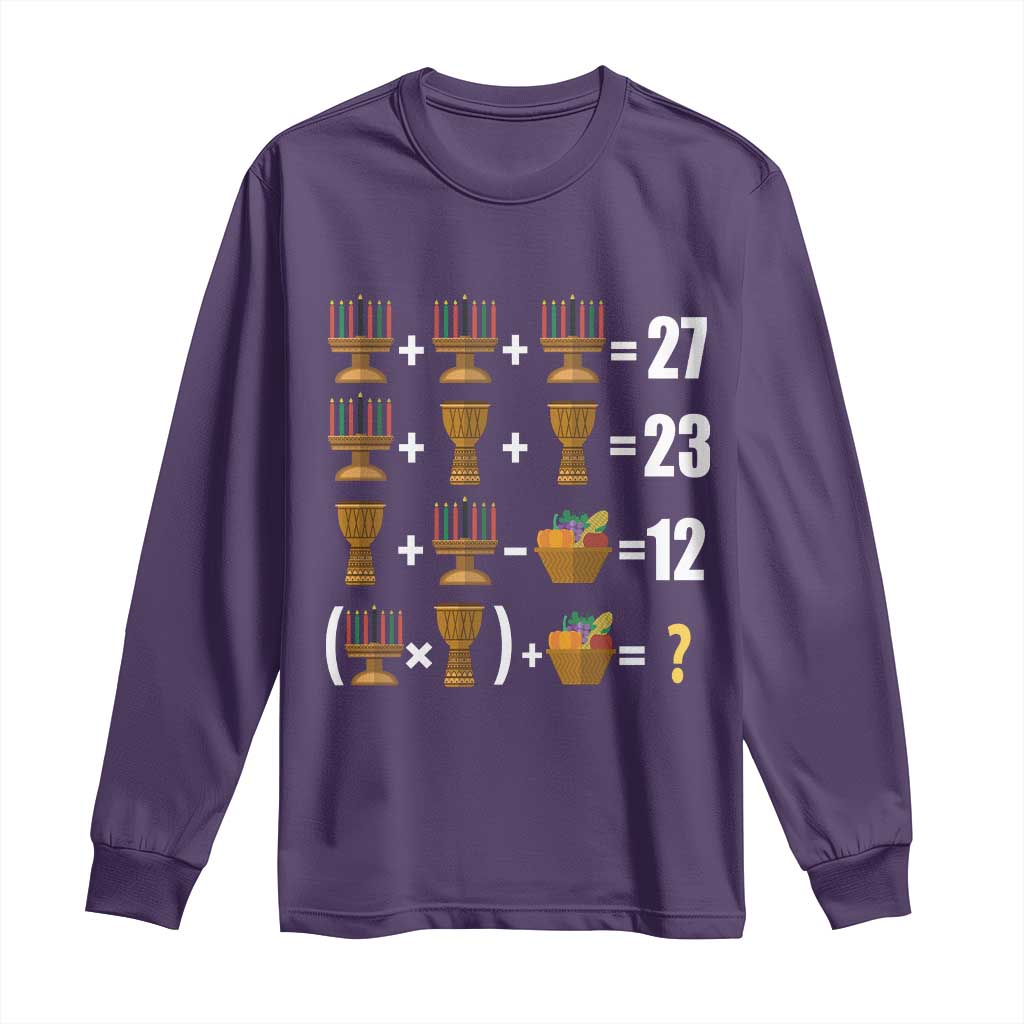 Funny 67 Kwanzaa Math Long Sleeve Shirt Six Seven Meme Kinara Candles African American Christmas - African Pride