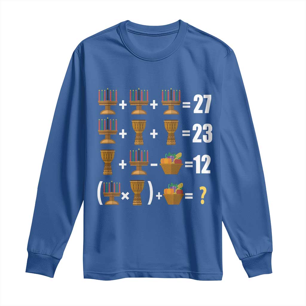 Funny 67 Kwanzaa Math Long Sleeve Shirt Six Seven Meme Kinara Candles African American Christmas - African Pride