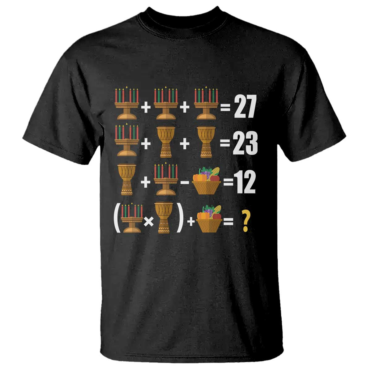 Funny 67 Kwanzaa Math T Shirt Six Seven Meme Kinara Candles African American Christmas - African Pride