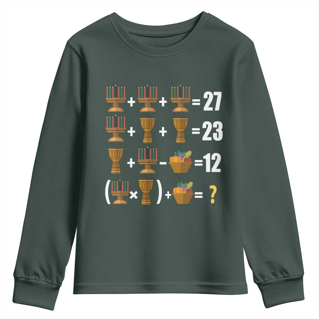 Funny 67 Kwanzaa Math Youth Sweatshirt Six Seven Meme Kinara Candles African American Christmas - African Pride