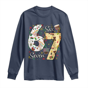 Funny 67 Kwanzaa Long Sleeve Shirt Six Seven Meme Kinara Candles African American Christmas - African Pride