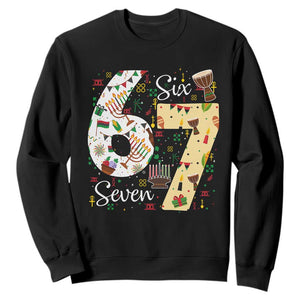 Funny 67 Kwanzaa Sweatshirt Six Seven Meme Kinara Candles African American Christmas - African Pride