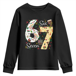 Funny 67 Kwanzaa Youth Sweatshirt Six Seven Meme Kinara Candles African American Christmas - African Pride