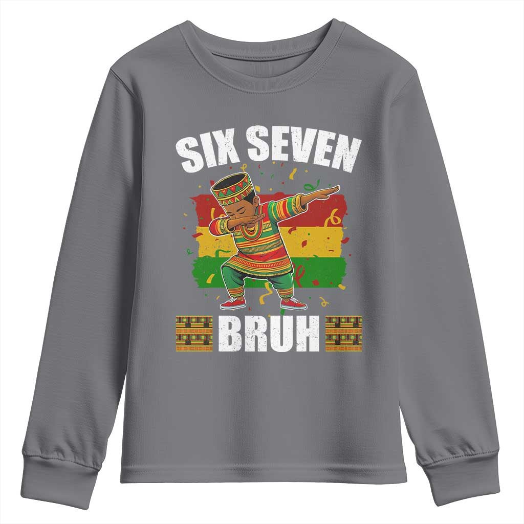 Funny 67 Kwanzaa Youth Sweatshirt Six Seven Bruh Dabbing African Heritage - African Pride